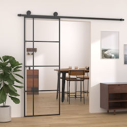 Ușă Intern Glisare Sticlă 151678 Μαύρη 76x205cm