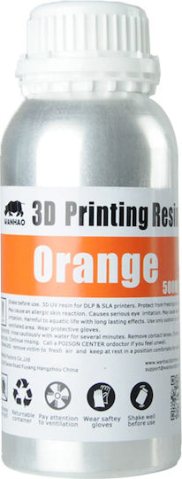 Wanhao Standard Resin για 3D Printer Πορτοκαλί 500ml (0401227)