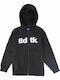 Athletic Kids Sweatshirt Cardigan Cotton with Hood Black