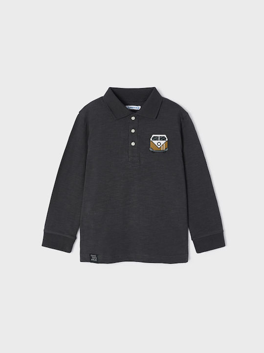 Mayoral Kids Polo Long Sleeve Gray