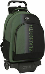 Blackfit8 Gradient Училищна Чанта Количка Елементарен в Зелен цвят Д32 x Ш15 x В42см
