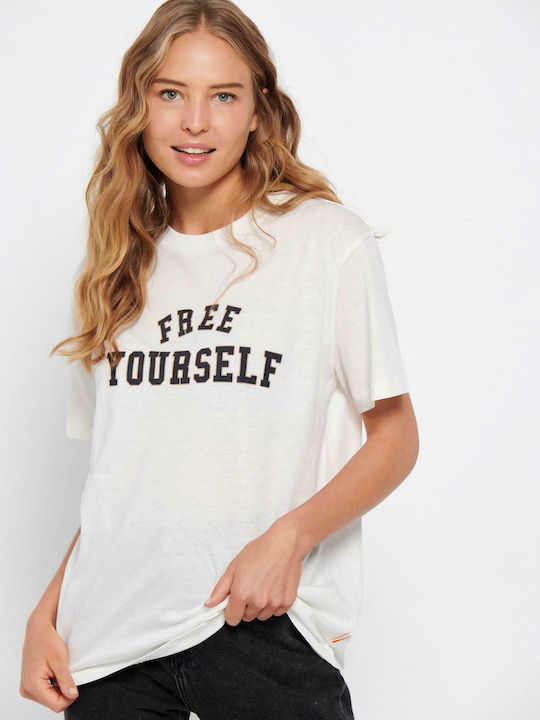 Funky Buddha Women's Athletic T-shirt Off White