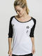 Damen T-Shirt Weiß/Schwarz