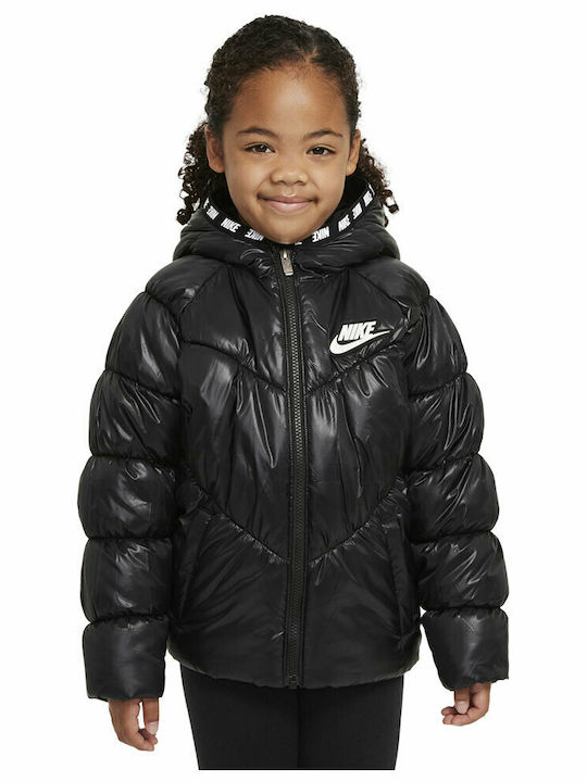 Kids' Sports Jacket Short with Hood Black