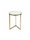 Round Glass Side Table Gold L48xW48xH60cm