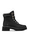 Carnaby Cool Leather Women's Ankle Boots with Medium Heel Black