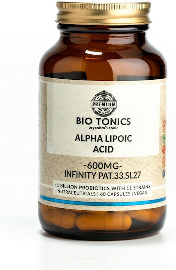 Bio Tonics Alpha Lipoic Acid 600mg Special Food Supplement 60 Vegetable Capsules