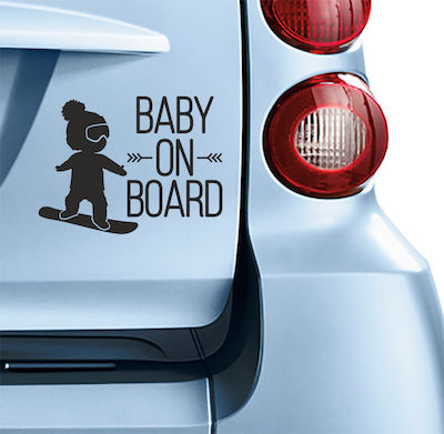 Σήμα Baby on Board με Αυτοκόλλητο No 97 Μαύρο