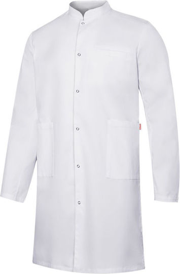Velilla Fit Men's White Medical Dressing Gown Cotton and Polyester