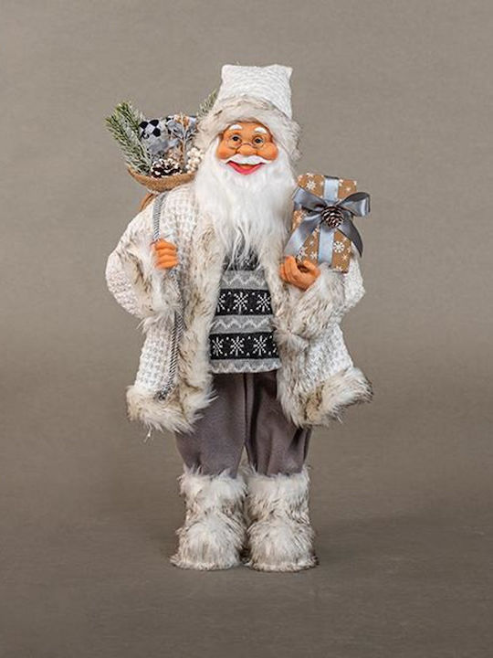 Dekorativer Weihnachtsmann Gray aus Stoff 60x30x28cm