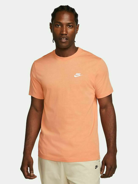 Nike Ανδρικό T-shirt Πορτοκαλί Μονόχρωμο