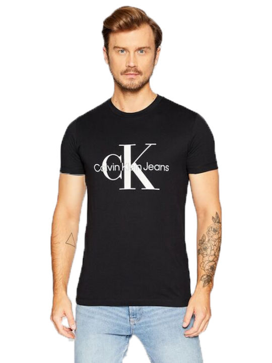 Calvin Klein Monogram Ανδρικό T-shirt Κοντομάνικο Μαύρο