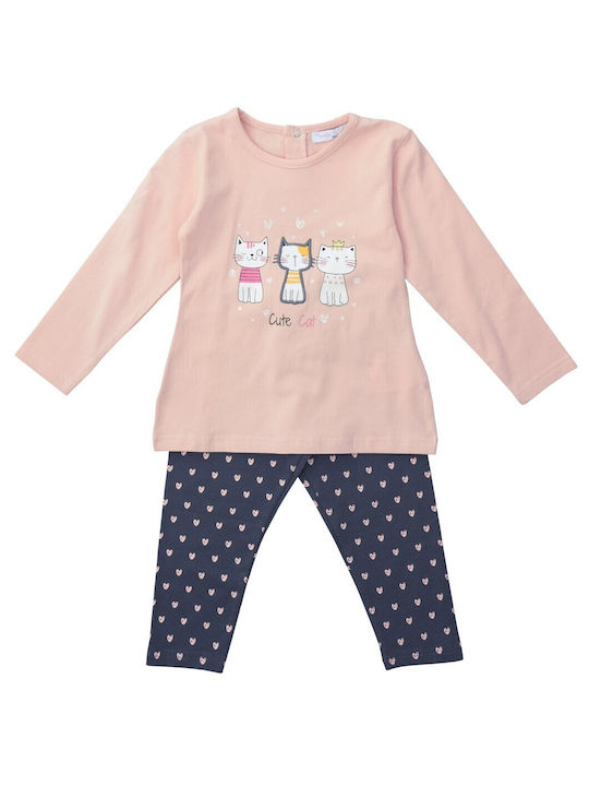 Funky Kids Set with Leggings Winter 2pcs Pink