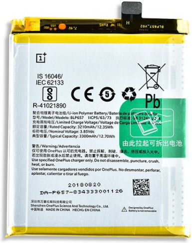 OnePlus Blp657 Μπαταρία Αντικατάστασης 3300mAh για OnePlus 6