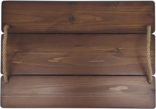 Korres Craft Wooden Rectangular Serving Tray with Handles in Brown Color 44.5x32x4.5cm 236-131-04 1pcs