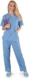 Be Unique M3 Unisex Hose & Bluse Set Hellblau a...