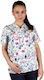 Be Unique Butterflies Medizinische Bluse Mehrfarbig aus Baumwolle und Polyester
