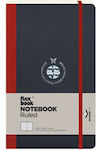 The Writing Fields 2100015 Notebook Ruled with Elastic Red