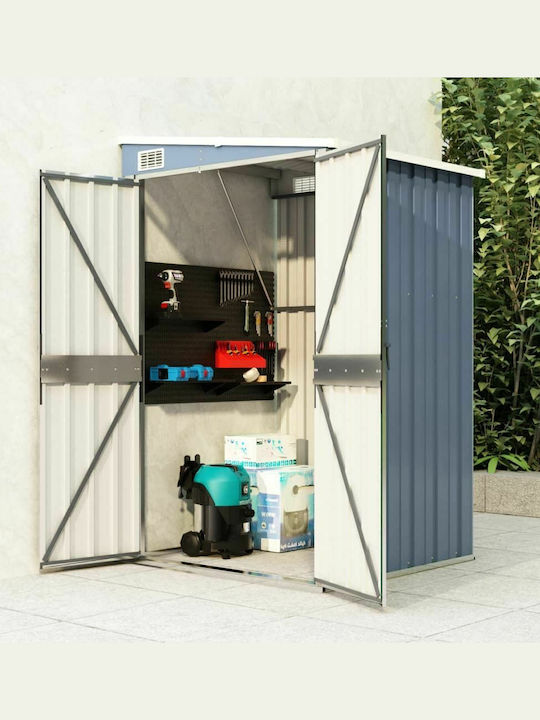Metallische Gartenhaus GRAU mit Lüftungsschlitzen M1.18xB1xH1.78m