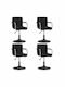 Swivel Visitor Chair with Arms Μαύρη 48x47x71cm 4pcs