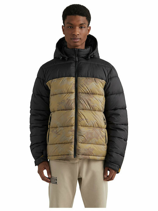Χειμωνιάτικο Μπουφάν Puffer Black/Beige