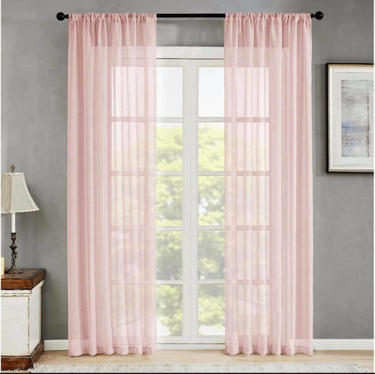 My Home Luxury Перде с Плик с Писалка Line Розово 300x280см