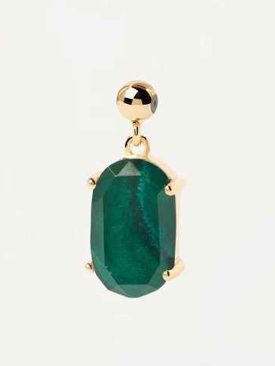 P D Paola Malachite Transformation Charm με Πέτρες με Πέτρες από Επιχρυσωμένο Ασήμι Πράσινο