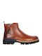 Leather Tabac Brown Men's Boots with Zipper