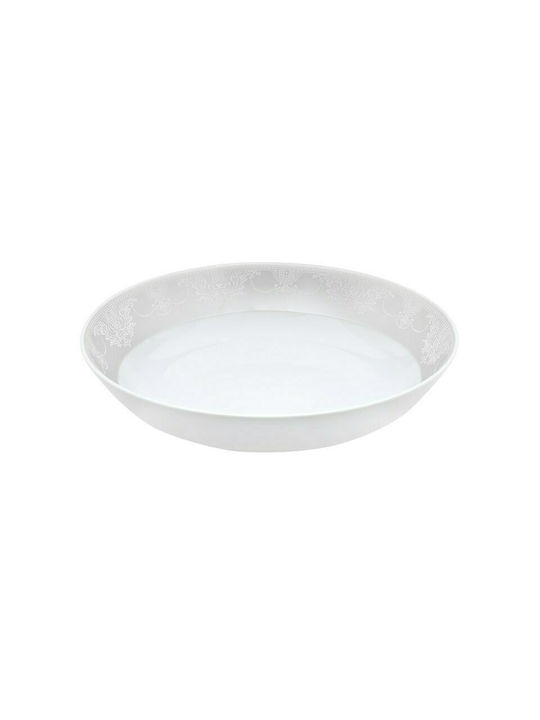 Cryspo Trio Deco Classico Serving Bowl Round made of Porcelain White with Diameter 16cm 2pcs
