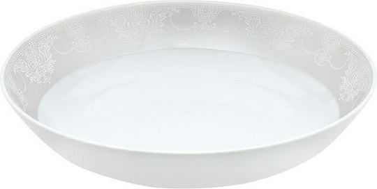 Cryspo Trio Deco Classico Serving Bowl Round made of Porcelain White with Diameter 16cm 2pcs