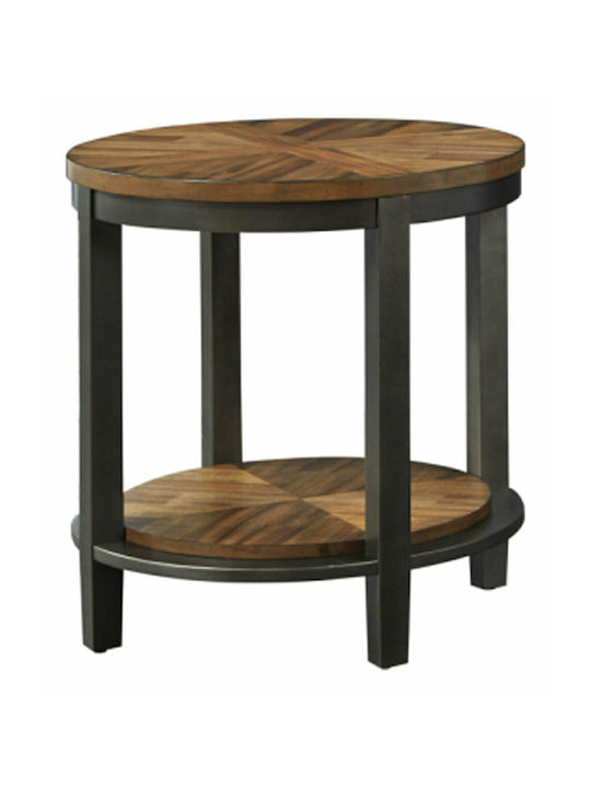 Runder Holztisch aus Gummibaum 59x61cm Landhaus - Karvounis Bros