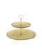 Trio Lighting Lovizna Γυάλινη Εταζέρα 2 Ορόφων Μπεζ Ø33cm