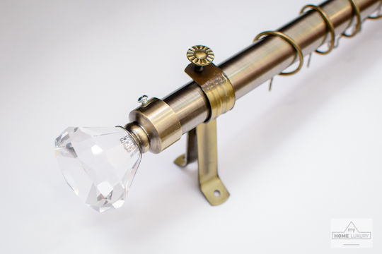 My Home Luxury Extendable Metallic Curtain Pole Crystal Single Diameter 28mm Length 120-200cm Gold C-599312 My Home Luxury Extendable Metallic Curtain Pole Crystal Single Diameter 28mm Length 120-200cm Gold C-599312