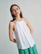 Ale - The Non Usual Casual Women's Summer Blouse with Straps White