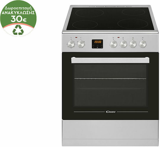 Candy Cooker 60lt with Ceramic Hobs W59.8cm. Inox