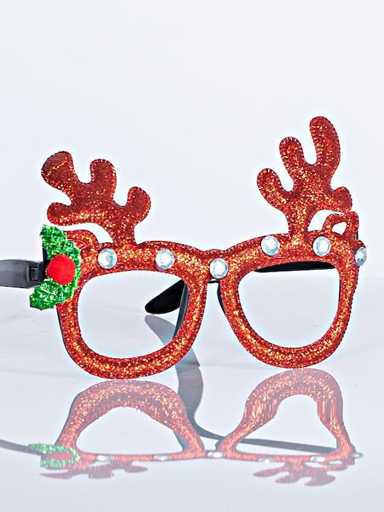 Christmas Glasses Red with Pattern Reindeer 14.5x11.5cm. 40pcs
