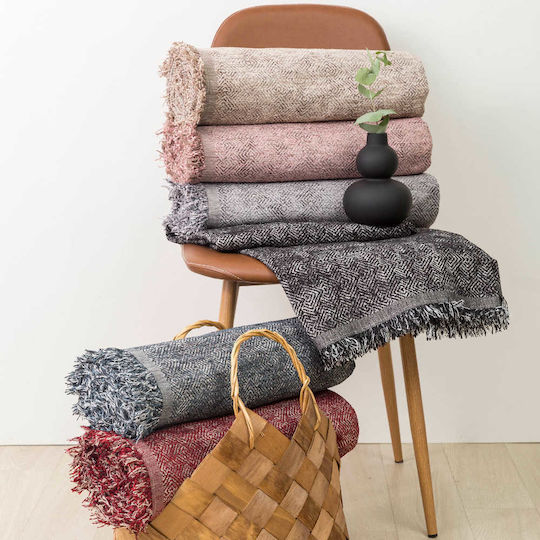 Borea Gemma Sofa Throw Chenille 180x250cm Burgundy