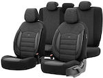 Otom Set Huse Auto 11buc Bumbac Sport Plus Design Negru