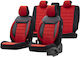 Otom Σετ Καλύμματα Αυτοκινήτου 11τμχ Δερματίνη Comfortline Design Μαύρα / Κόκκινα