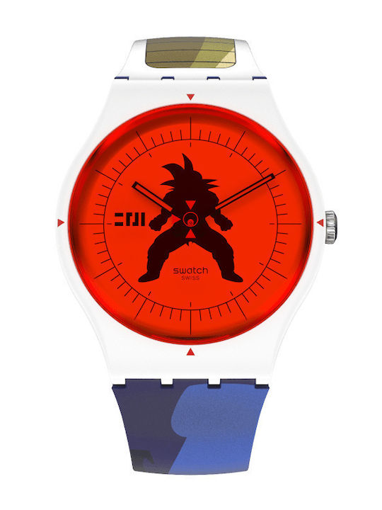 Swatch Vegeta Dragonball Z Uhr Batterie mit Kautschukarmband