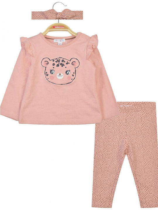 Energiers Kids Set with Leggings Winter 3pcs Pink