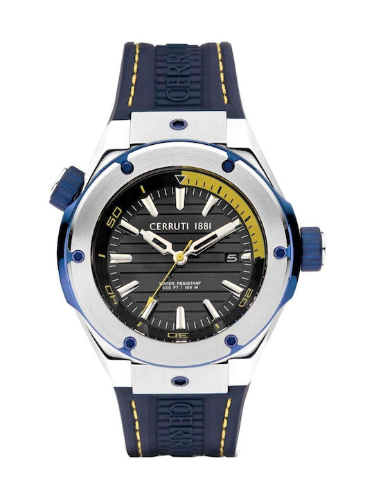 Ruscello Men's Watch 44mm Battery with Blue Rubber Strap