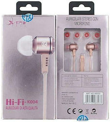 X-One K004 In-ear Handsfree με Βύσμα 3.5mm Ροζ Χρυσό X-One K004 In-ear Handsfree με Βύσμα 3.5mm Ροζ Χρυσό