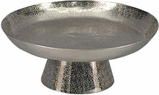 Art et Lumiere Dekorative Platte Rund Metallisch Silber 1Stück 30x30x12.5cm