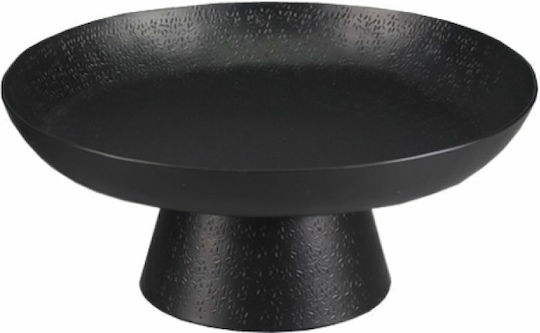 Art et Lumiere Dekorative Platte Rund Metallisch Schwarz 1Stück 30x30x12.5cm