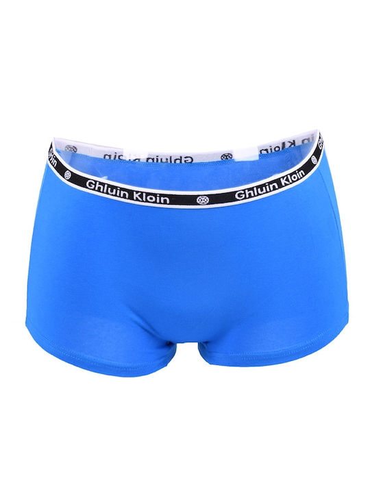 Power Flower Baumwolle Damen Boxer Blau