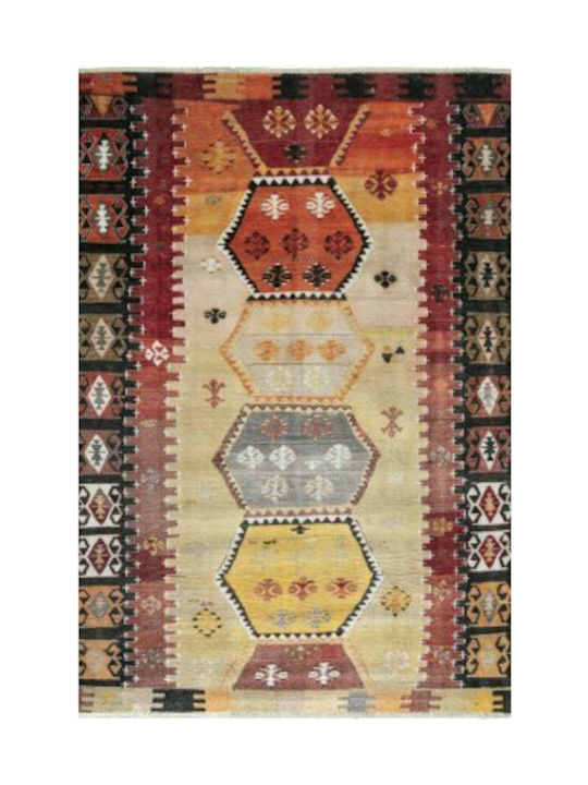 Klonaras 11508 Rug Rectangular Cotton with Fringes Multicolour