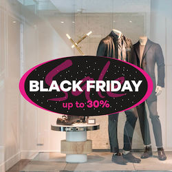 Shop Window Sticker "B. Friday" - Fuchsia Sky - 140X65