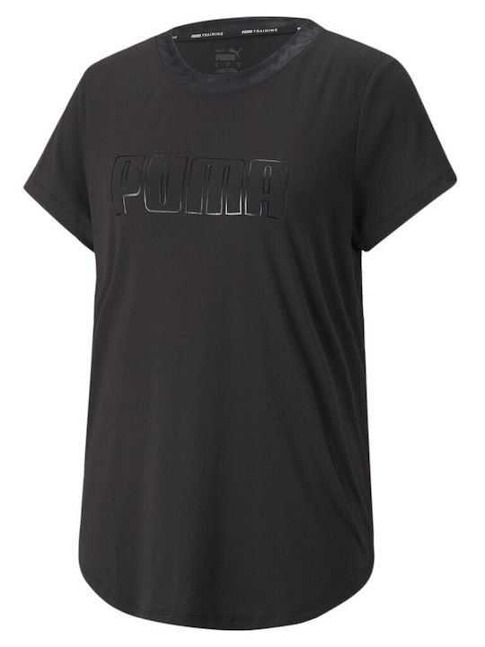Puma Γυναικείο T-shirt Μαύρο με Στάμπα