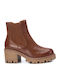Women's Ankle Boots with Medium Heel Camel